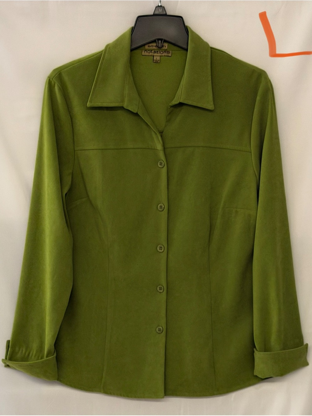Notations Olive Green Button-Front Women's Blazer Jacket